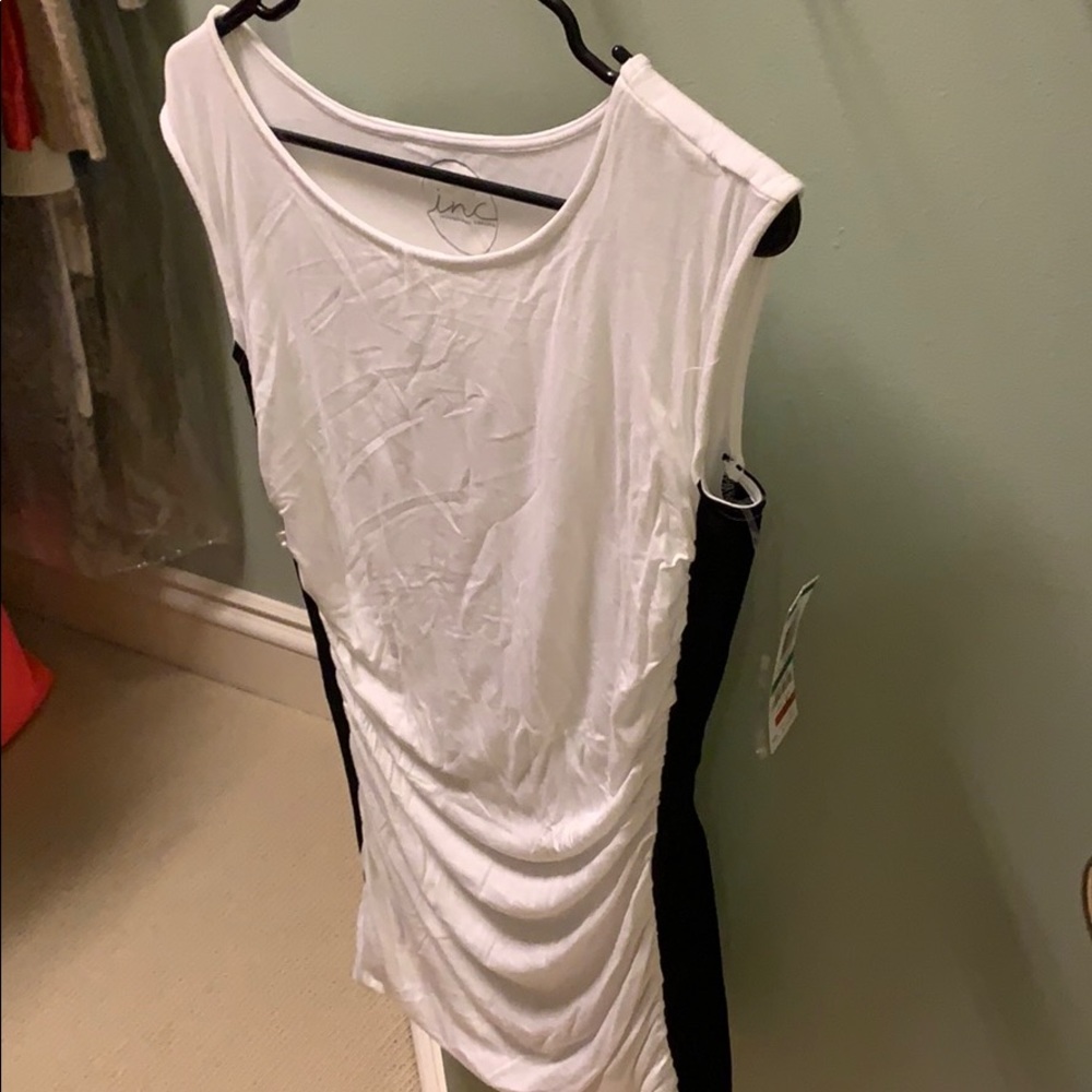 White tunic with black on sides